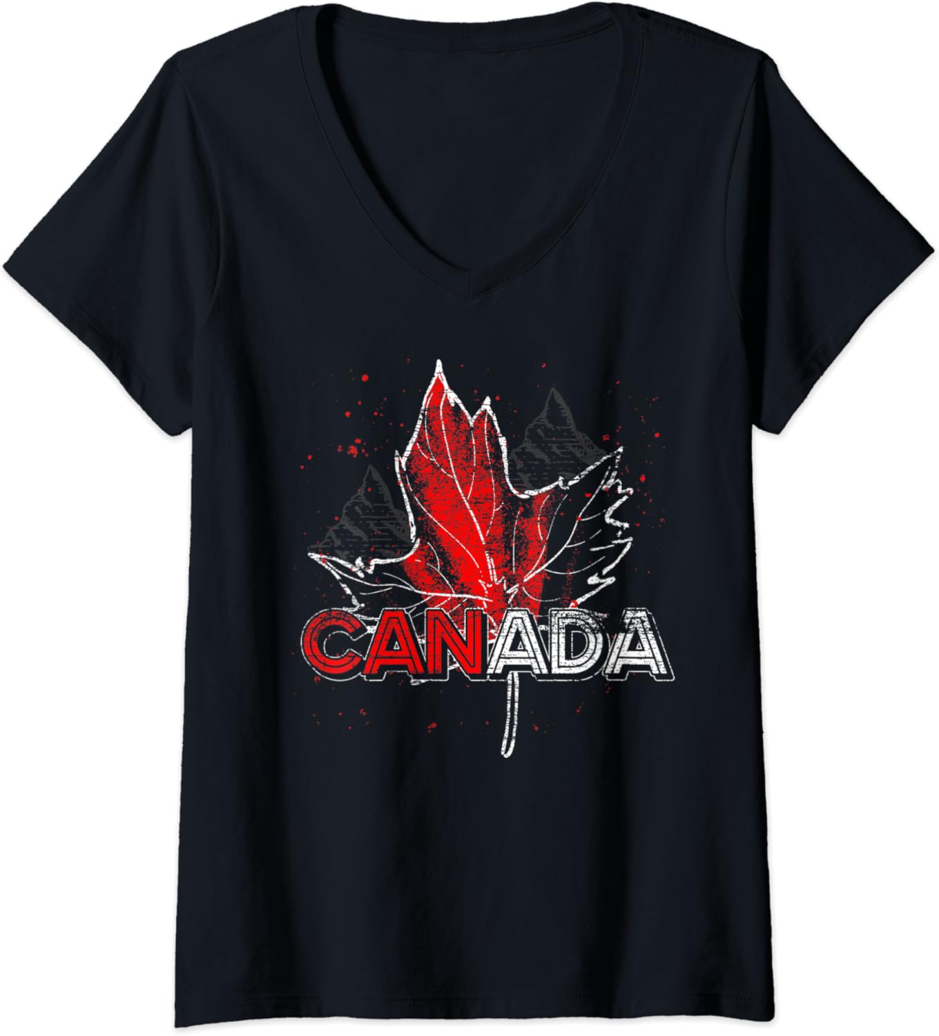 Damen Kanadisches Symbol Kanada Fan Ahornblatt Kanada T-Shirt mit V ...